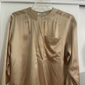 Tan Silk Blouse